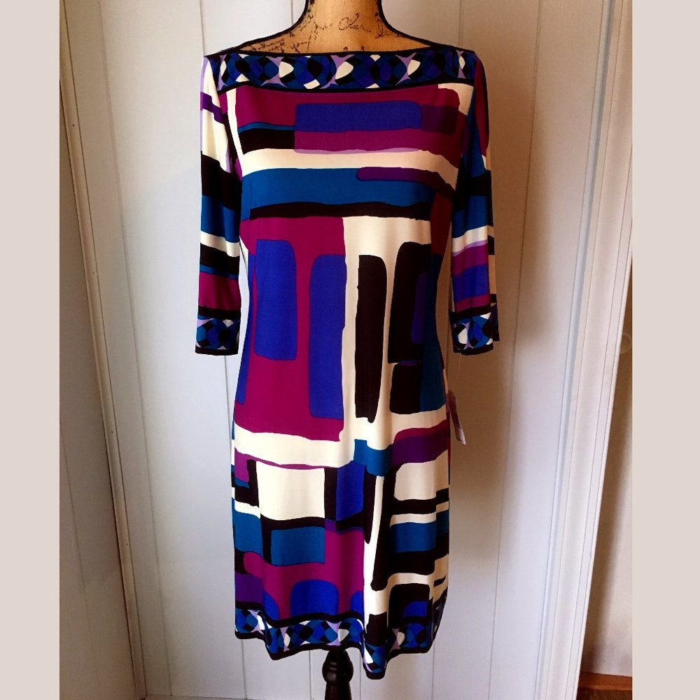 Comfy dress w/ Blue, Purple, Burgundy, Black NWT
